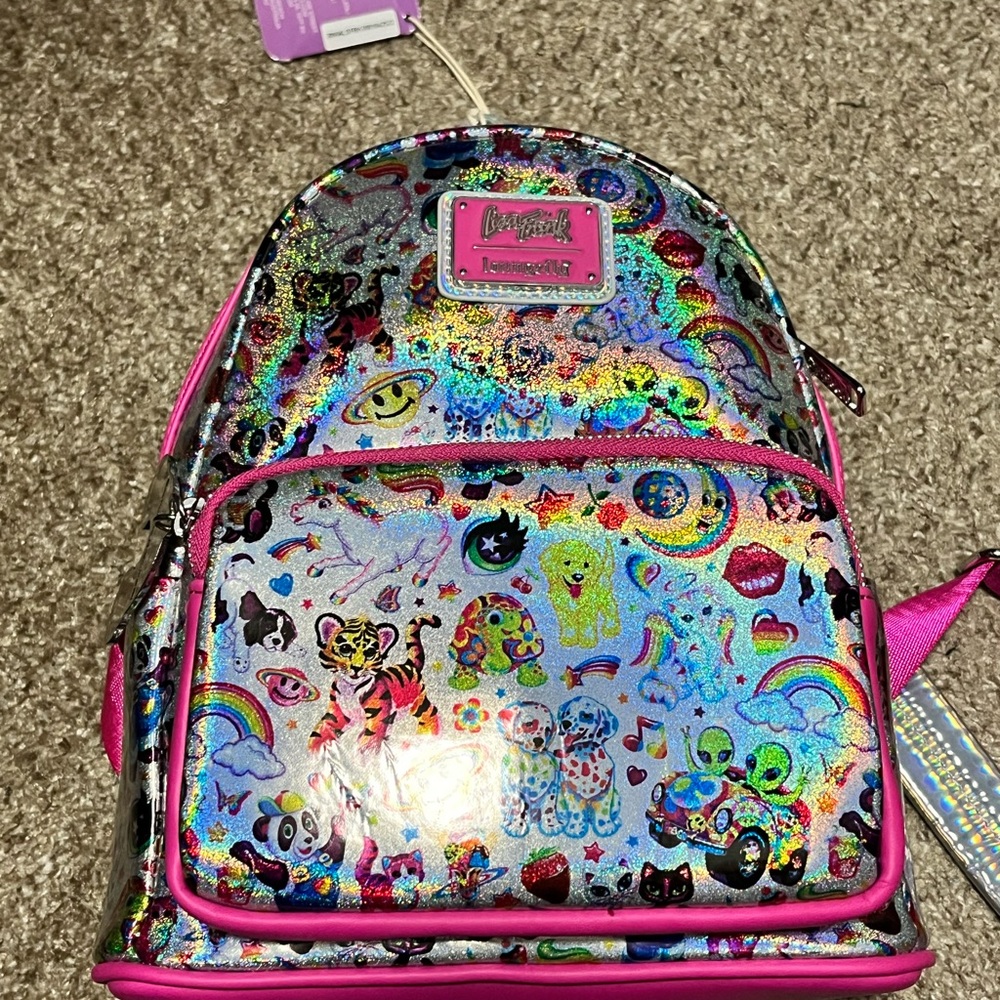 Loungefly Lisa Frank AOP Iridescent Mini Backpack NWT